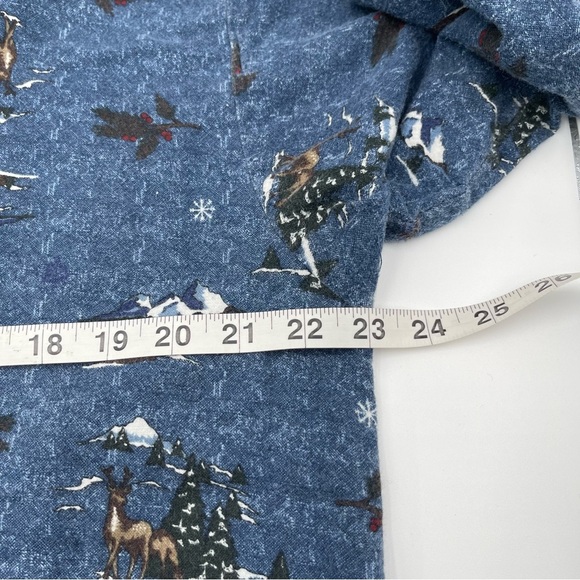 Vtg Flannel Northern Reflections One Piece Pajamas Adult Large Open Backside - Picture 11 of 14